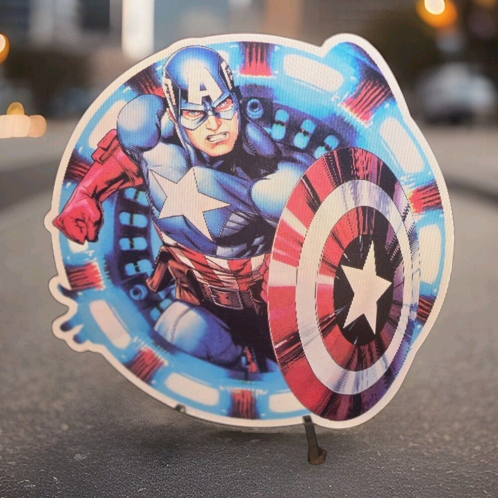 Marvel Captain America 3D Motion Lenticular Car Decal Sticker Peeker